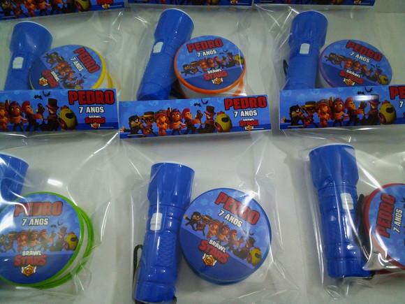 Kit Copo Retrátil + Lanterna Personalizado Brawl Stars