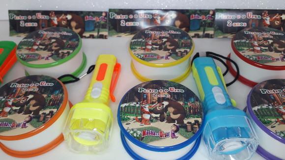 Kit Copo Retrátil + Lanterna Personalizado Menina e o Urso