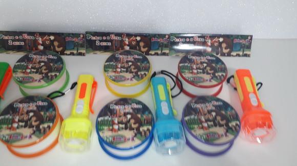 Kit Copo Retrátil + Lanterna Personalizado Menina e o Urso