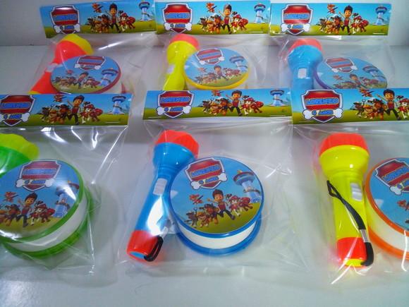 Kit Copo Retrátil + Lanterna Personalizado Patrulha Canina