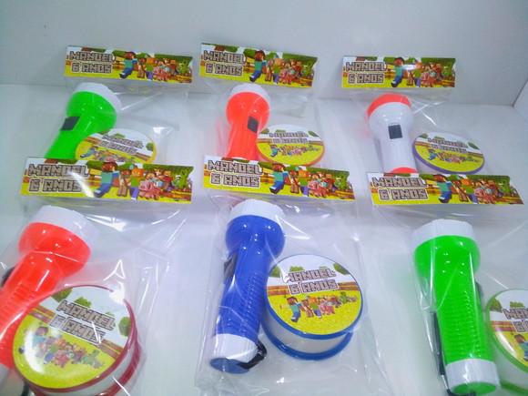 Kit Copo Retrátil + Lanterna Personalizado Minecraft