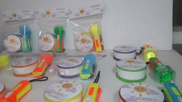 Kit Copo Retrátil + Lanterna Personalizado Raio de Sol