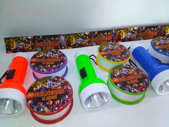 Kit Copo Retrátil + Lanterna Personalizado Vingadores