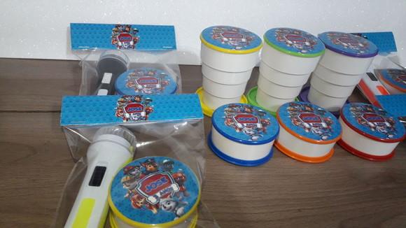 Kit Copo Retrátil + Lanterna Tema Patrulha Canina