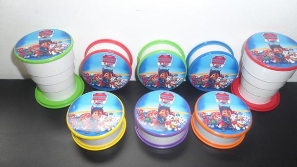 Kit Copo Retrátil + Lanterna Tema Patrulha Canina