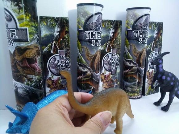 Kit Dinossauro 10cm + Domino + Pega Vareta Tema Dinossauro