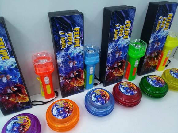 Kit Domino + Ioiô Cores + Lanterna Tema Sonic