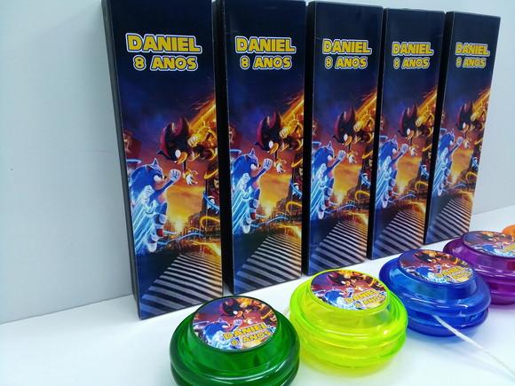 Kit Domino + Ioio Personalizado Tema Sonic