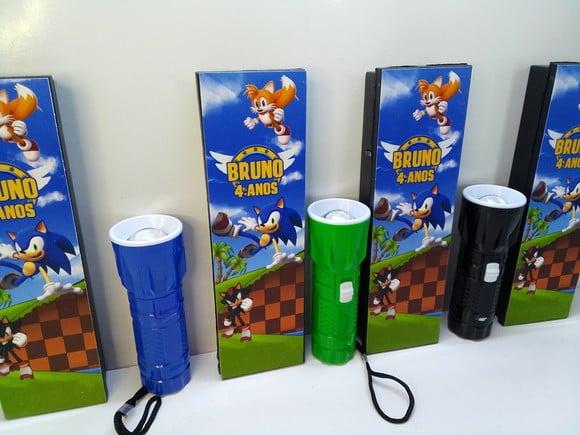 Kit Domino + Lanterna Personalizado Tema Sonic