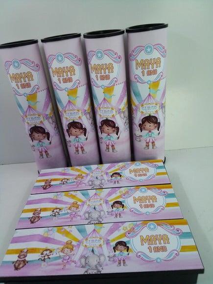 Kit Domino + Pega Vareta Tema Circo Rosa