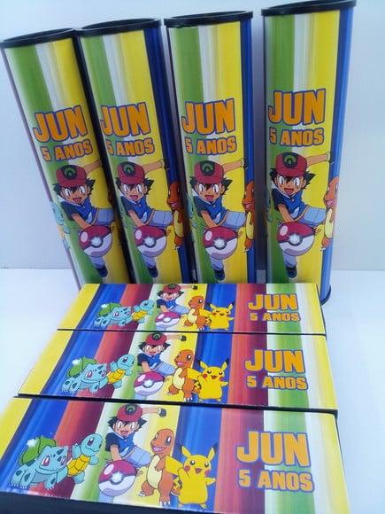 Kit Domino + Pega Vareta Tema Pokemon