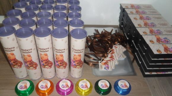Kit Domino + Pega Varetas + Ioio Personalizado Ursinho Pooh