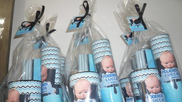 Kit Domino +pega Varetas+ Cofre de Papelao Poderoso Chefinho
