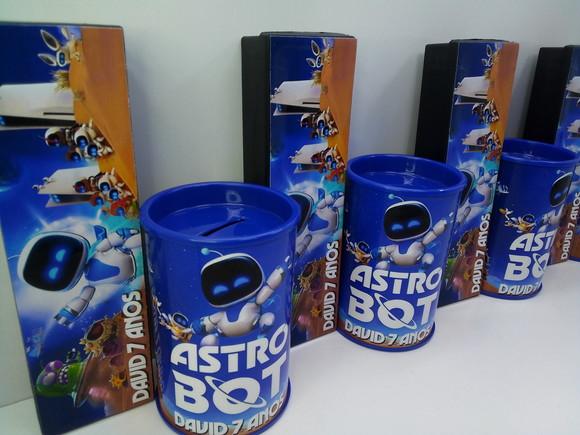 Kit Domino e Cofre de Papelao Personalizados Astrobot