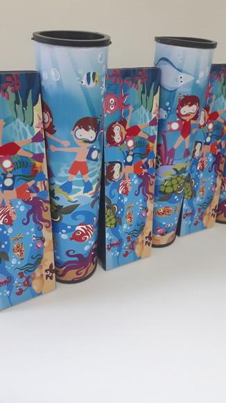 Kit Domino e Pega Vareta Personalizado Tema Fundo do Mar