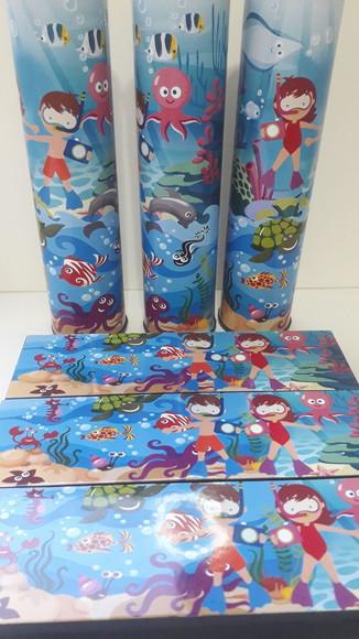 Kit Domino e Pega Vareta Personalizado Tema Fundo do Mar
