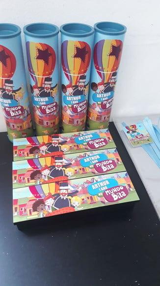 Kit Domino e Pega Vareta Personalizado Tema Mundo Bita
