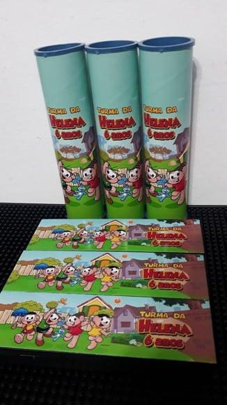 Kit Domino e Pega Vareta Personalizado Turma da Monica