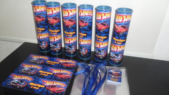 Kit Domino e Pega Vareta Personalizado Tema Hot Wheels