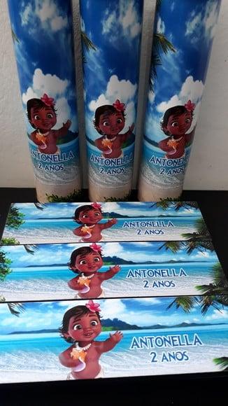 Kit Domino e Pega Varetas Personalizado Moana Baby