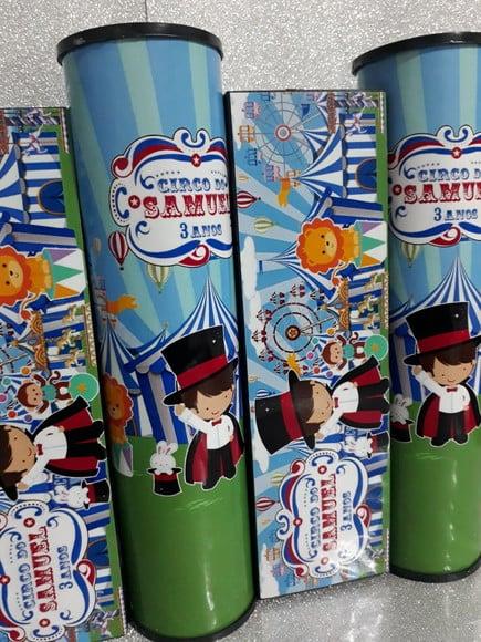 Kit Domino e Pega Varetas Personalizados Tema Circo Azul