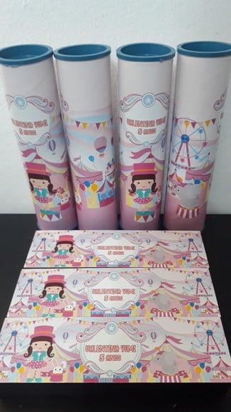 Kit Domino e Pega Varetas Personalizados Tema Circo Rosa
