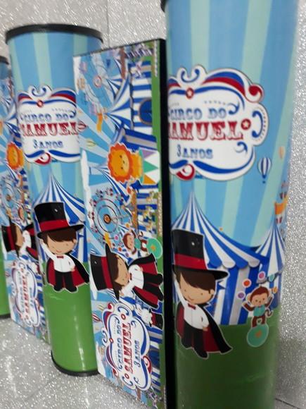 Kit Domino e Pega Varetas Personalizados Tema Circo Azul