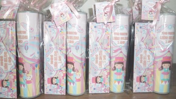 Kit Domino e Pega Varetas Personalizados Tema Circo Rosa