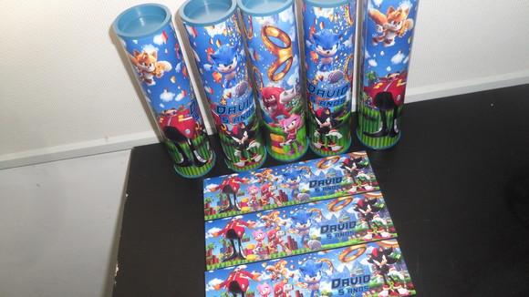 Kit Domino e Pega Varetas Personalizados Tema Sonic