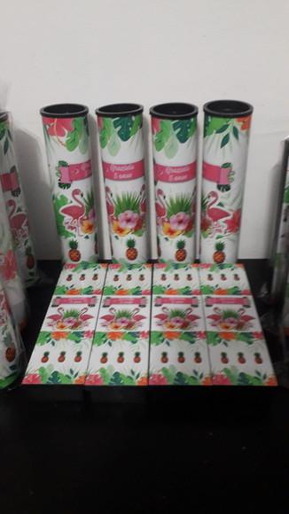 Kit Domino e Pega Varetas Tema Flamingo