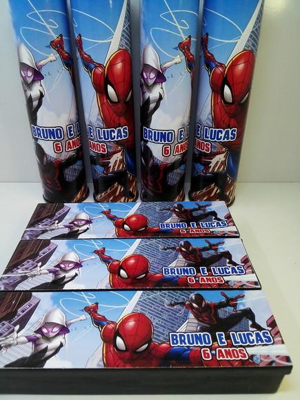 Kit Domino e Pega Varetas Tema Homem Aranha