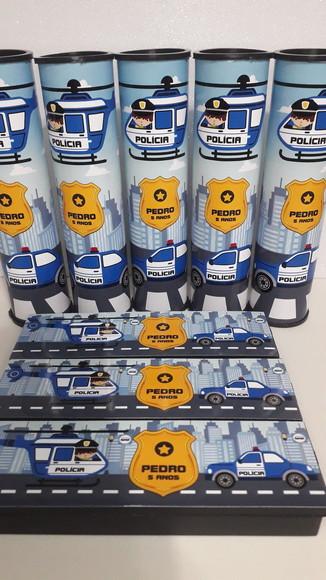Kit Domino e Pega Varetas Tema Policial