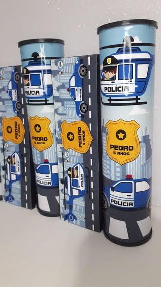 Kit Domino e Pega Varetas Tema Policial