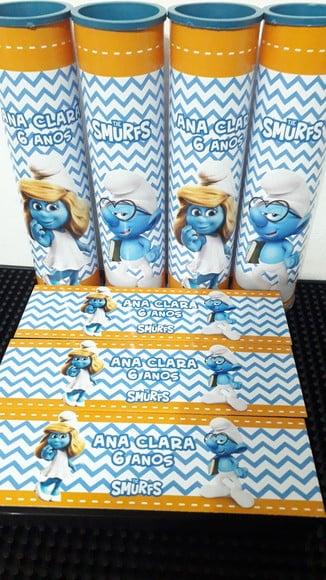 Kit Domino e Pega Varetas Tema Smurf