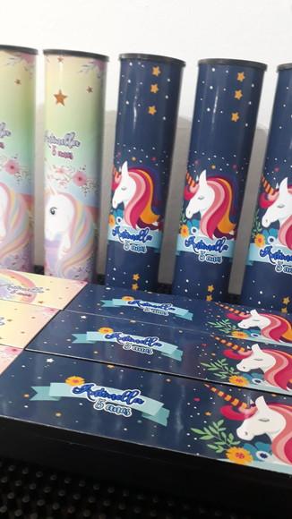 Kit Domino e Pega Varetas Tema Unicornio