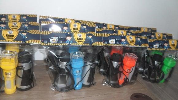 Kit Infantil Binoculo Prata + Lanterna + Lupa Policia
