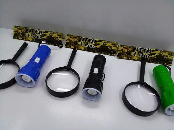 Kit Lanterna + Lupa Tema Policia Militar