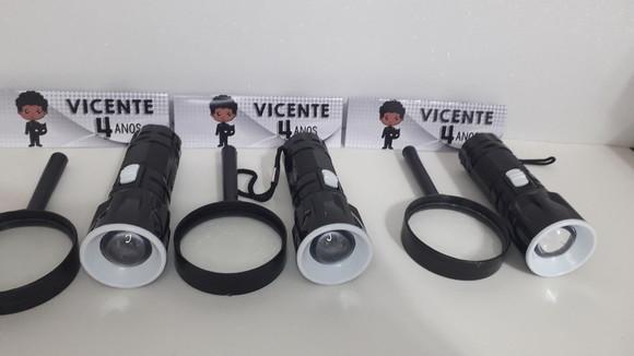 Kit Lanterna e Lupa Tema Pantera Negra Baby