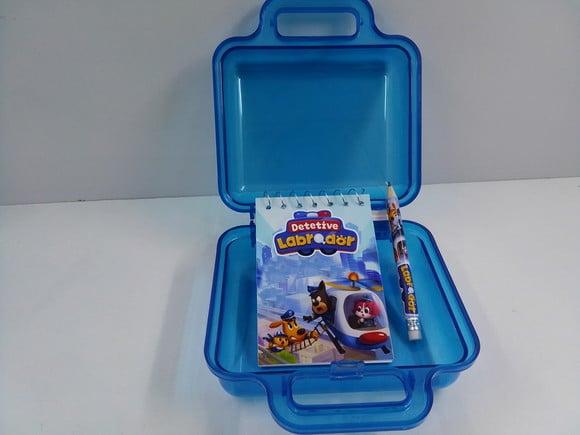 Kit Maletinha Acrílica + Bloquinho + Mini Lápis Labrador