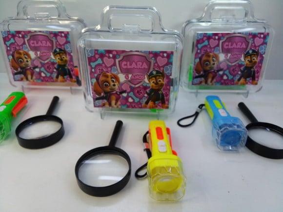 Kit Maletinha Acrílica + Lupa + Lanterna Patrulha Canina