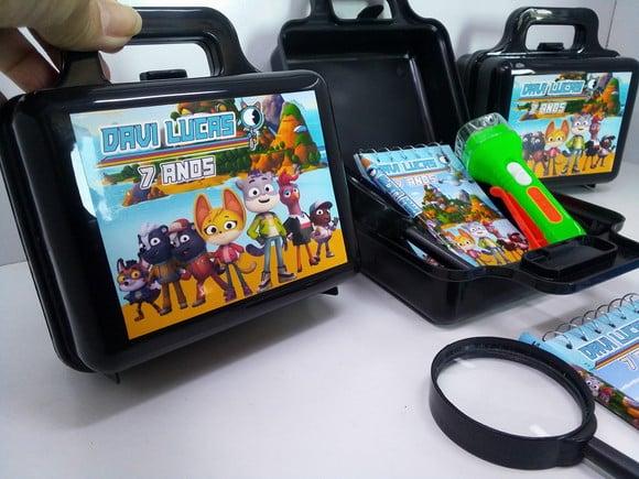 Kit Maletinha Plastica+ Bloquinho + Mini + Lanterna + Lupa