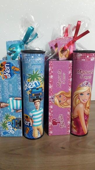 Kit Pega Vareta + Domino Barbi e Ken