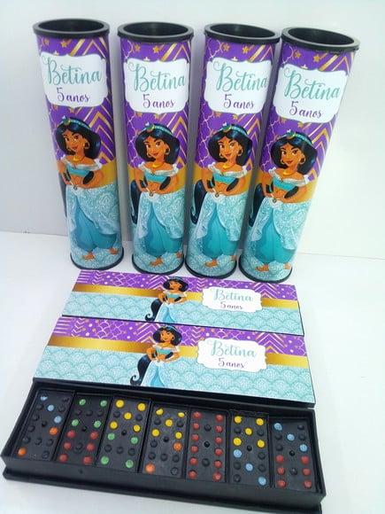 Kit Pega Varetas + Dominó Personalizado Tema Jasmine