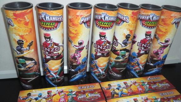 Kit Pega Varetas + Dominó Tema Power Rangers