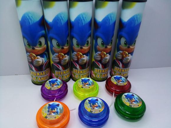 Kit Pega Varetas + Ioio Personalizado Tema Sonic