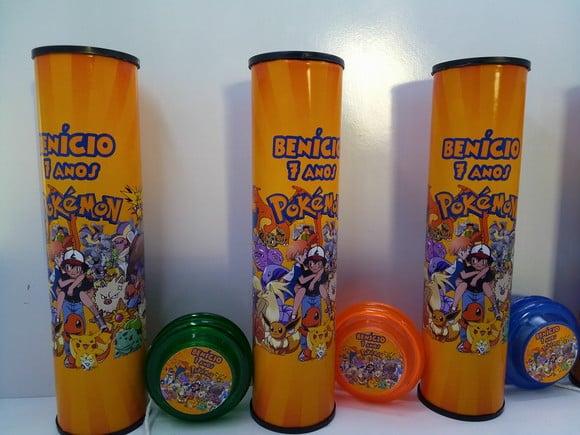 Kit Pega Varetas + Ioio Personalizado Tema Pokemon