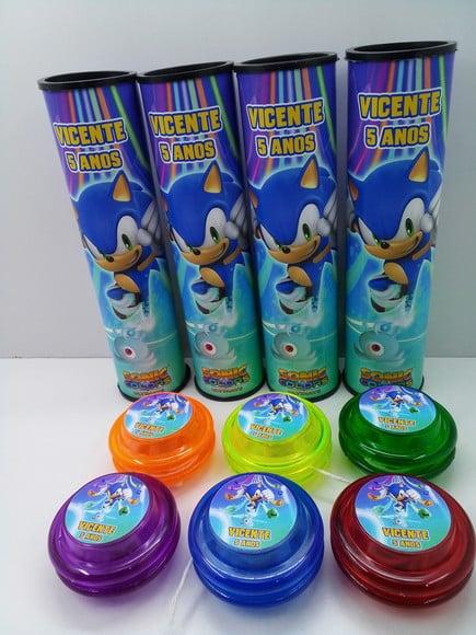 Kit Pega Varetas + Ioio Personalizado Tema Sonic