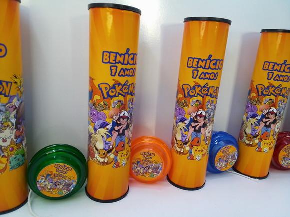 Kit Pega Varetas + Ioio Personalizado Tema Pokemon