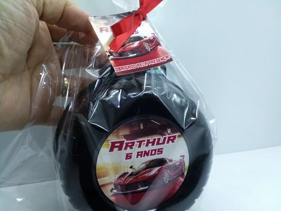 Kit Pote Roda + Copo Retratil + Lanterna Tema Ferrari