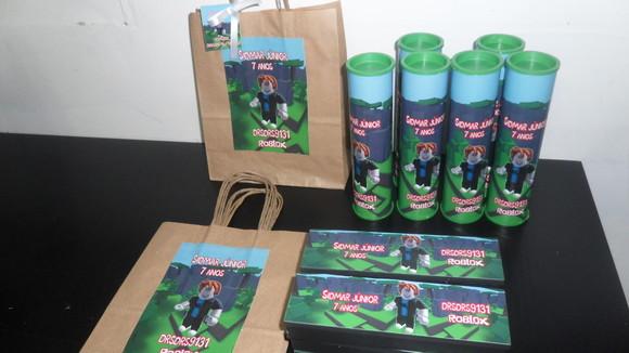 Kit Sacolinha + Domino + Pega Varetas Tema Minecraft